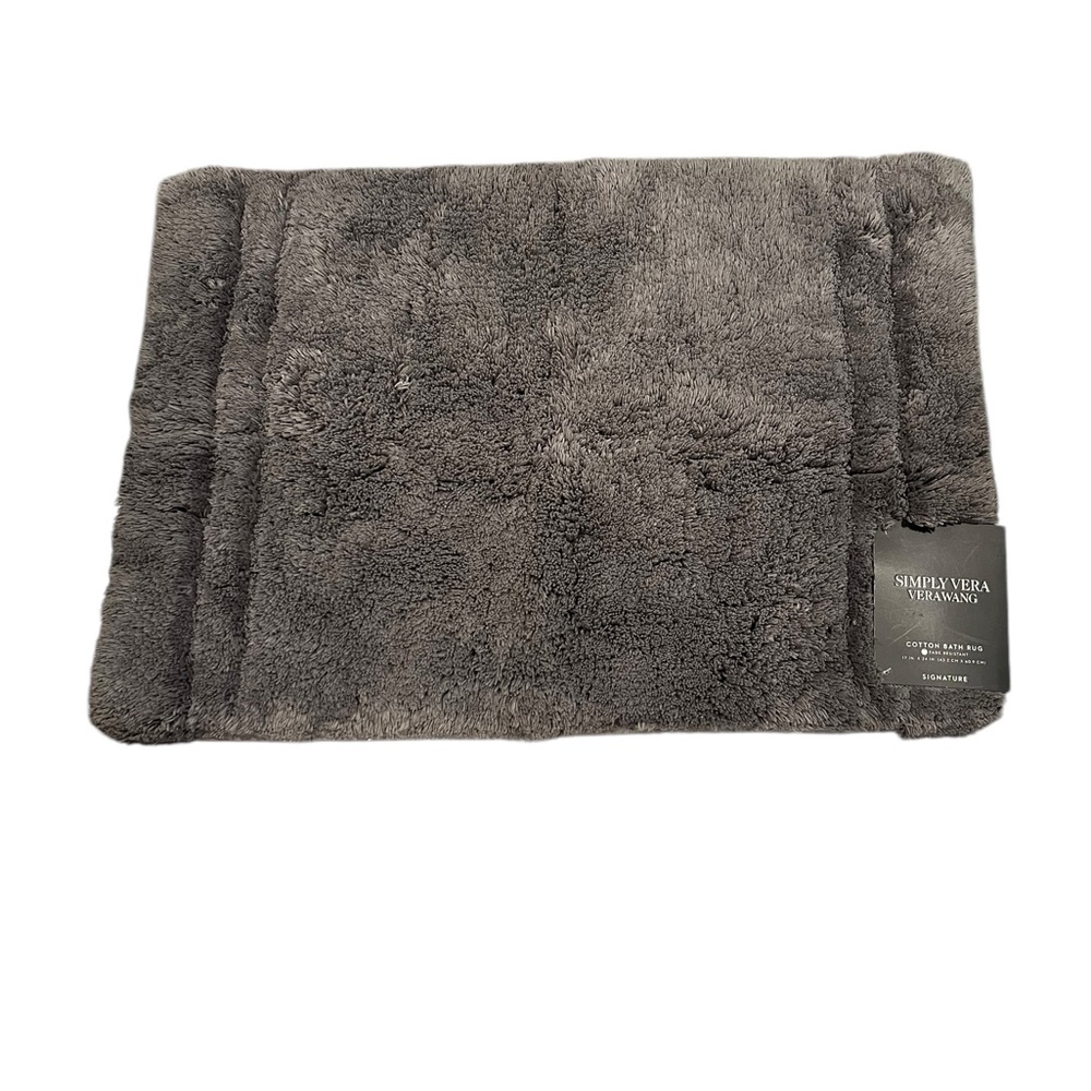 NWT Simply Vera Wang Signature Cotton Bath Rug 17”x 24” Charcoal Gray